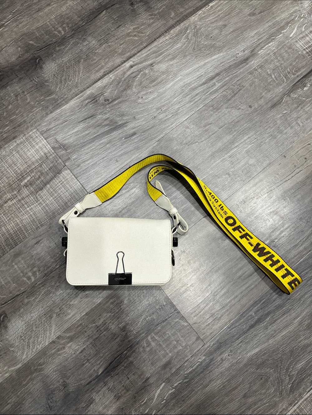Off-White Mini Leather Binder Clip Bag - Picture 2 of 6